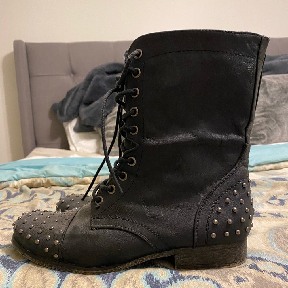 Madden girl combat boots with studs